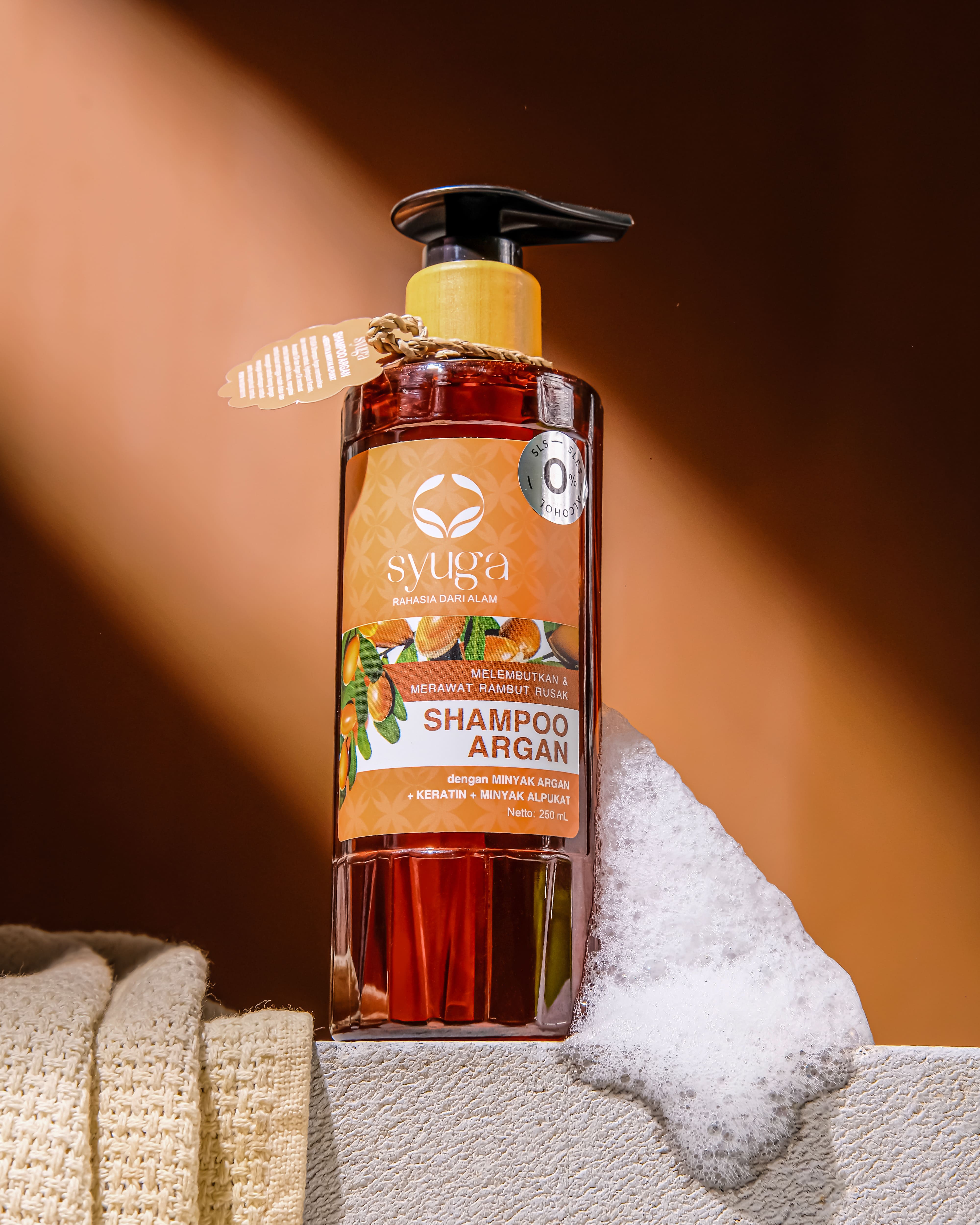 Syuga Shampoo Argan 250ml - Shampoo Non-SLS dengan 8x Active Moisturizer